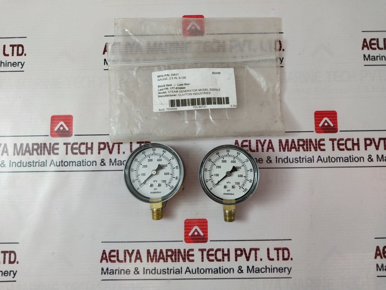 Marsh 0-100 Psi Instrument Pressure Gauge 0-700 Kpa