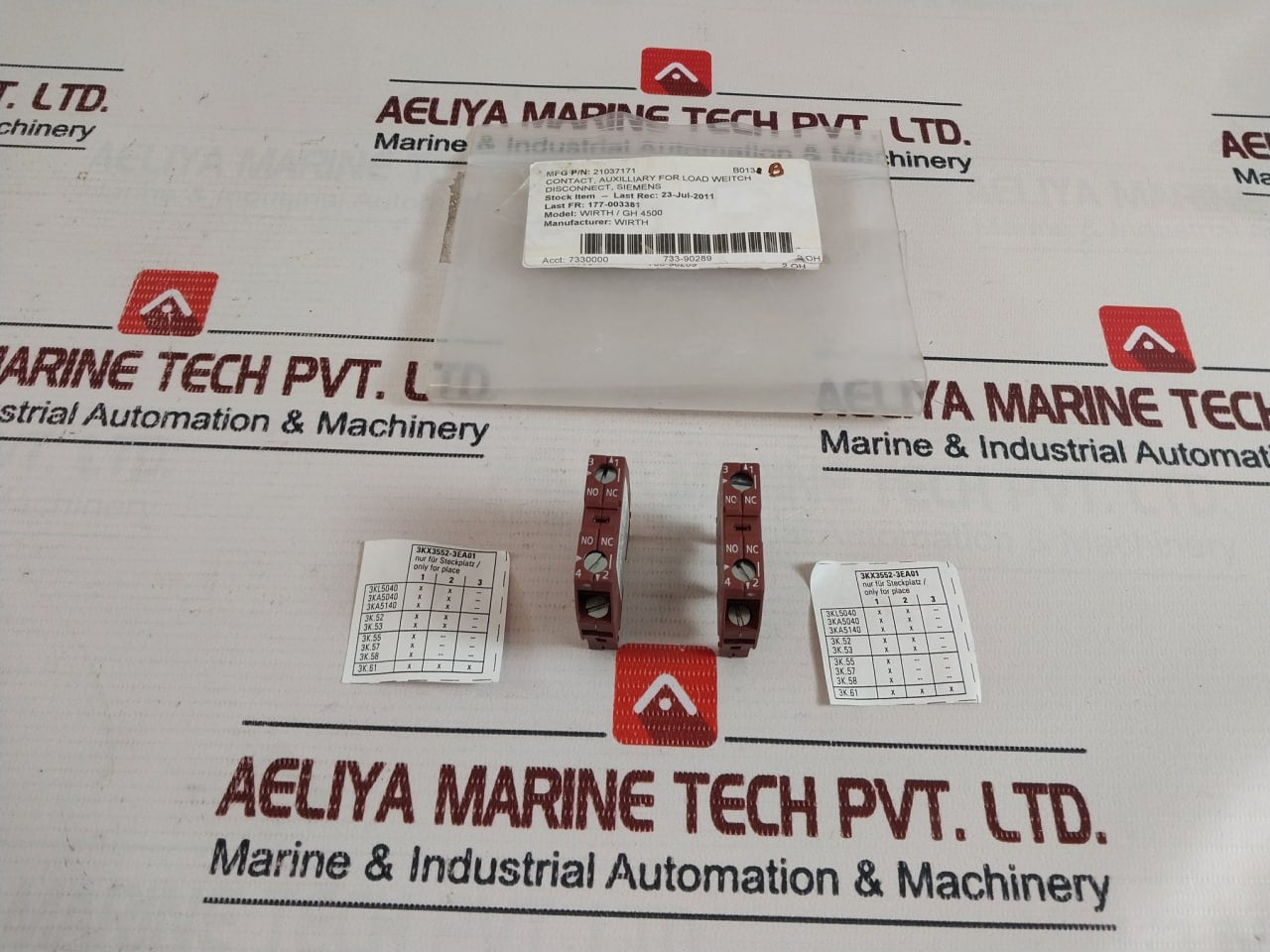 Lot of 2X Siemens 3SB1400-0A-Z Auxiliary Contact Block 660V AC 10A