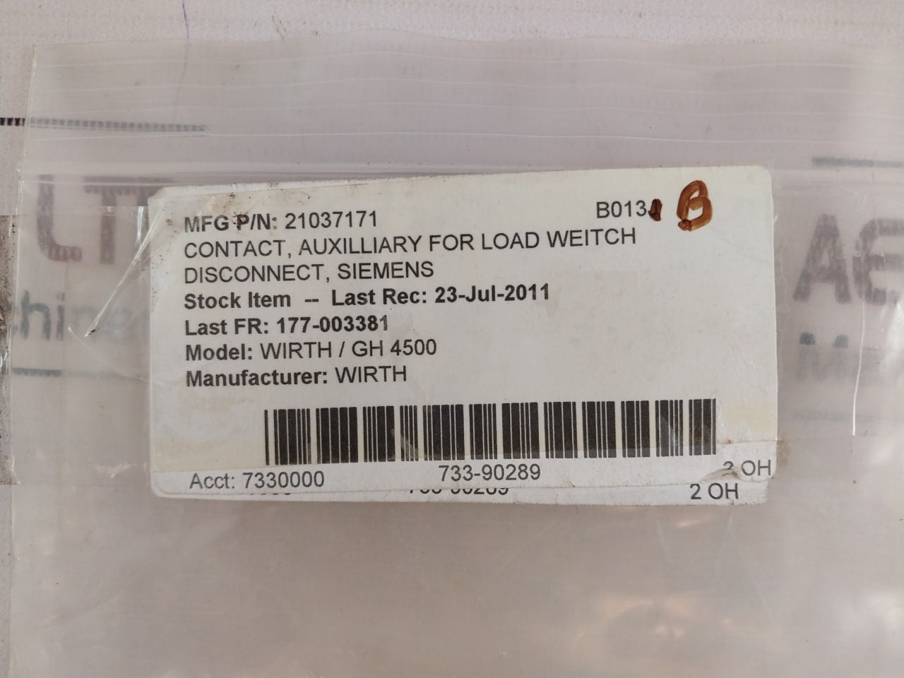 Lot of 2X Siemens 3SB1400-0A-Z Auxiliary Contact Block 660V AC 10A