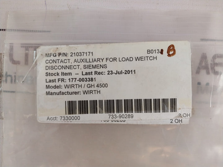 Lot of 2X Siemens 3SB1400-0A-Z Auxiliary Contact Block 660V AC 10A