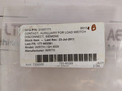 Lot of 2X Siemens 3SB1400-0A-Z Auxiliary Contact Block 660V AC 10A