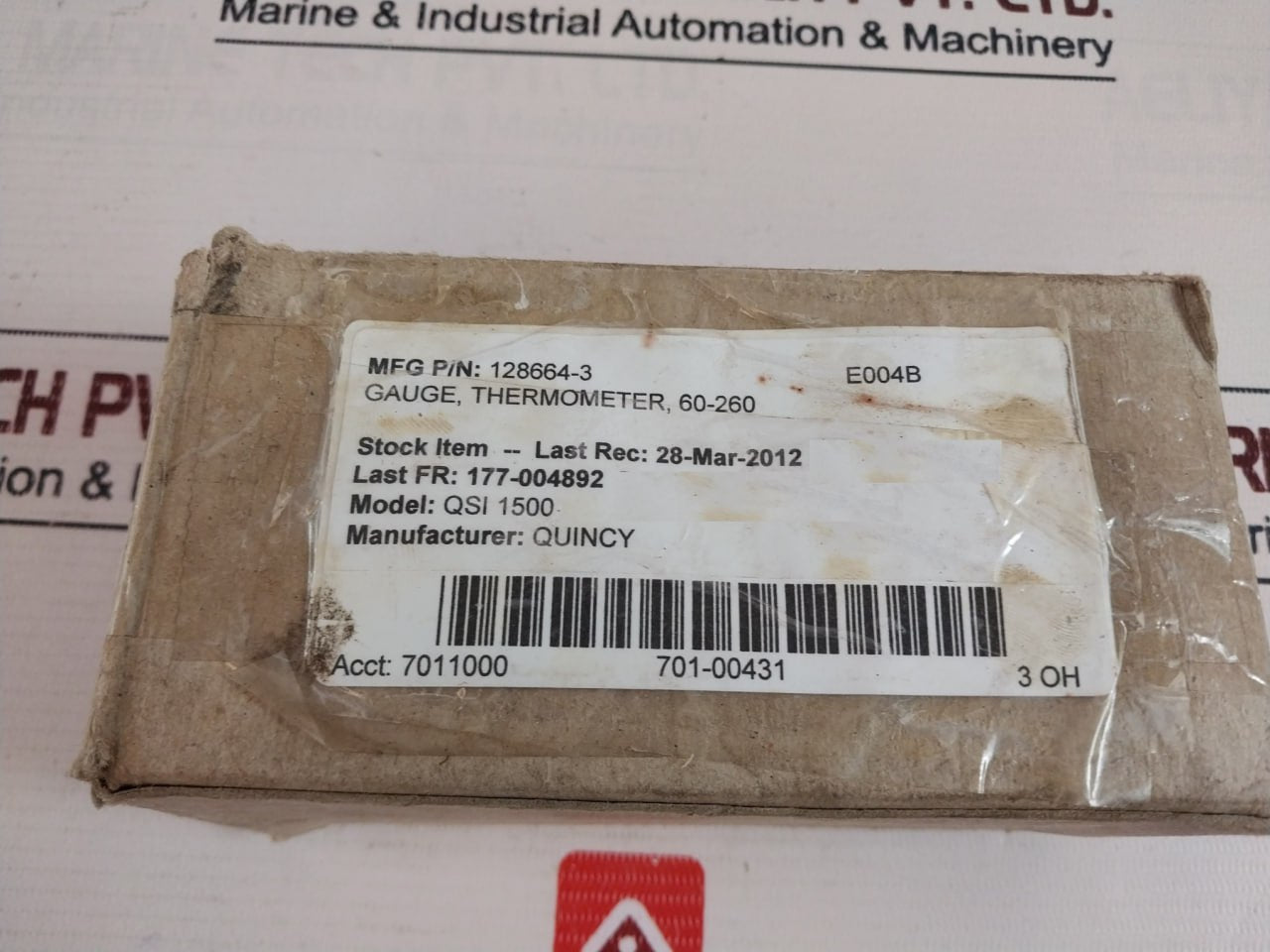 Quincy 128664-3 Temperature Gauge Assembly QSI 1500