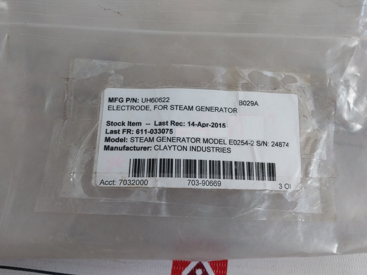 Clayton UH60622 Electrode For Steam Generator