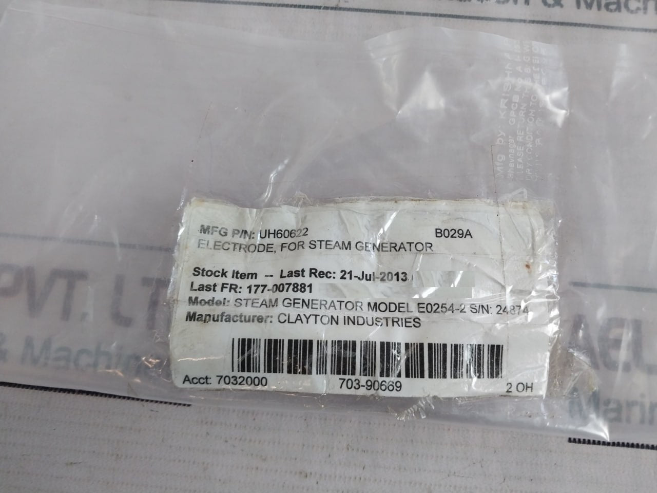 Clayton Uh60622 Electrode For Steam Generator