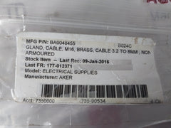 Aker Gland M16 Cable Gland 3.2 To 8MM BA0048455