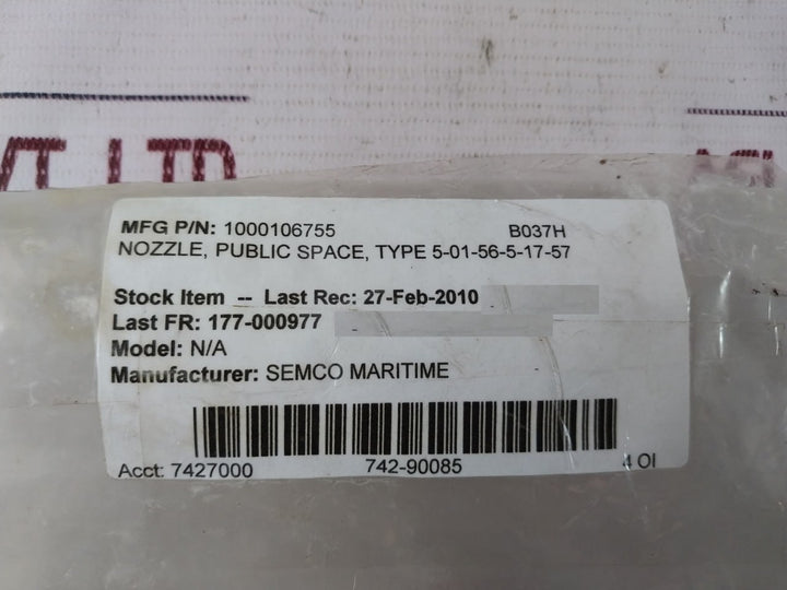 Semco Maritime 5-01-56-5-17-57 Nozzle 56-5Y0957°