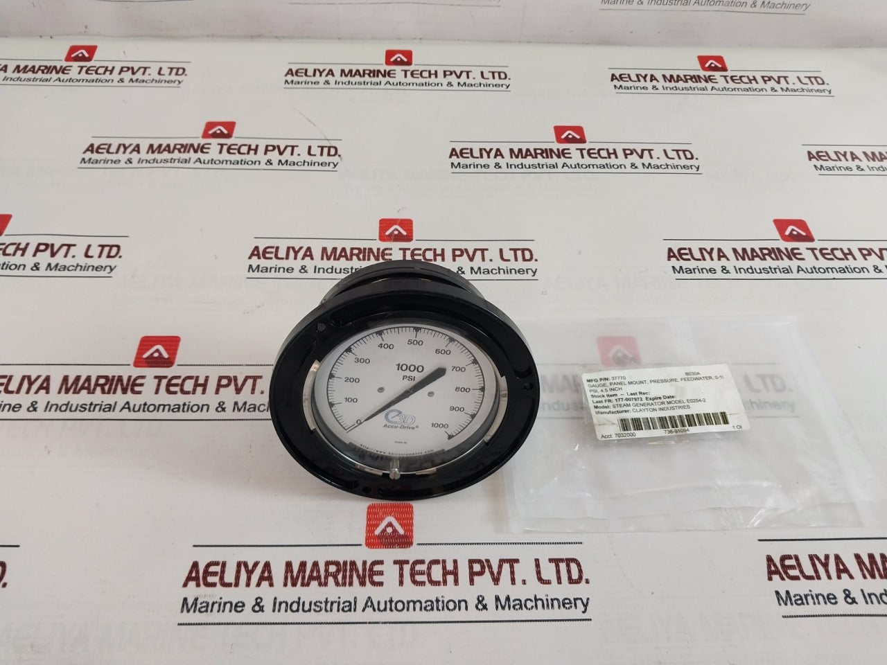 Accu-drive 3d Instruments 0-1000 Psi Pressure Gauge