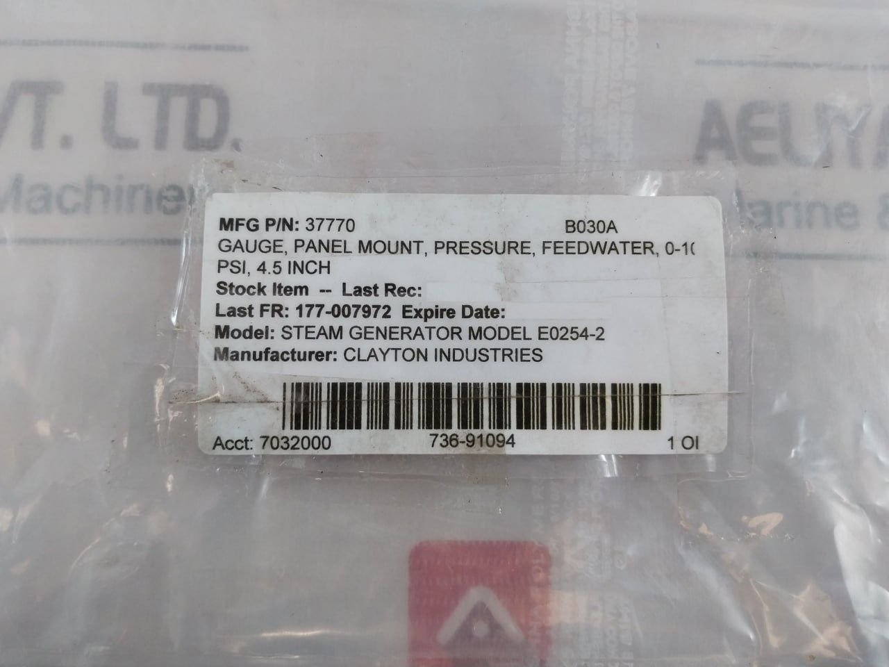 Accu-drive 3d Instruments 0-1000 Psi Pressure Gauge