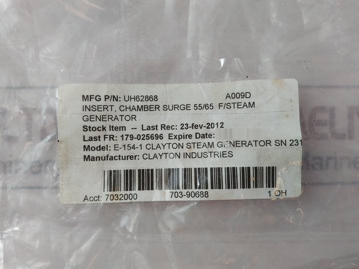 Clayton UH62868 Chamber Surge Insert 55/65 F for Steam Generator