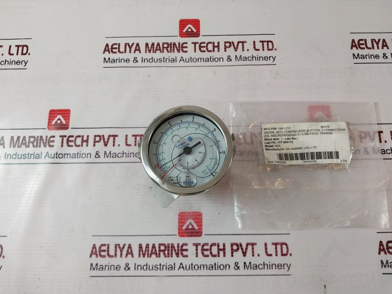 Johnson Controls 1541-212 Pressure Gauge -1 To 12 Bar 407C Compressor Suction