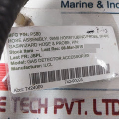 Ilcl P580 Gaswizard Hose & Probe Assembly With Gwii-hose-tube-assy-p556