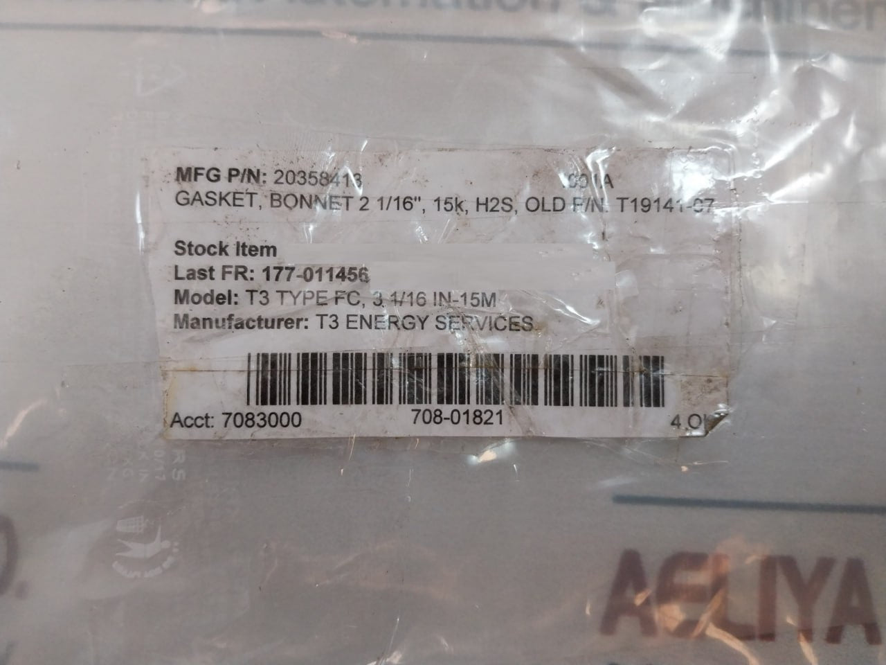 T3 Energy 20358413 Bonnet Gasket 2 1/16”, 15K, H2S