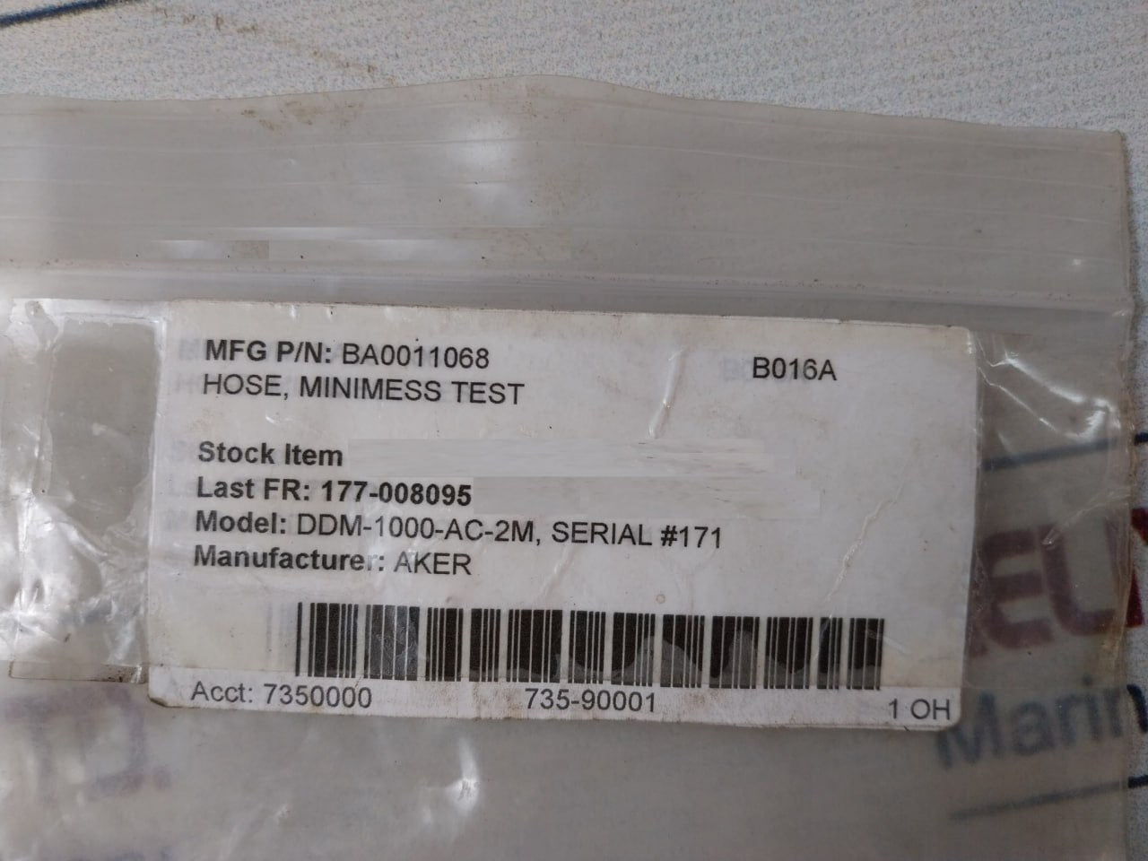 Aker BA0011068 Minimess Test Hose DN2-2/12-PA-PN 63 MPa-D DDM-1000-AC-2M