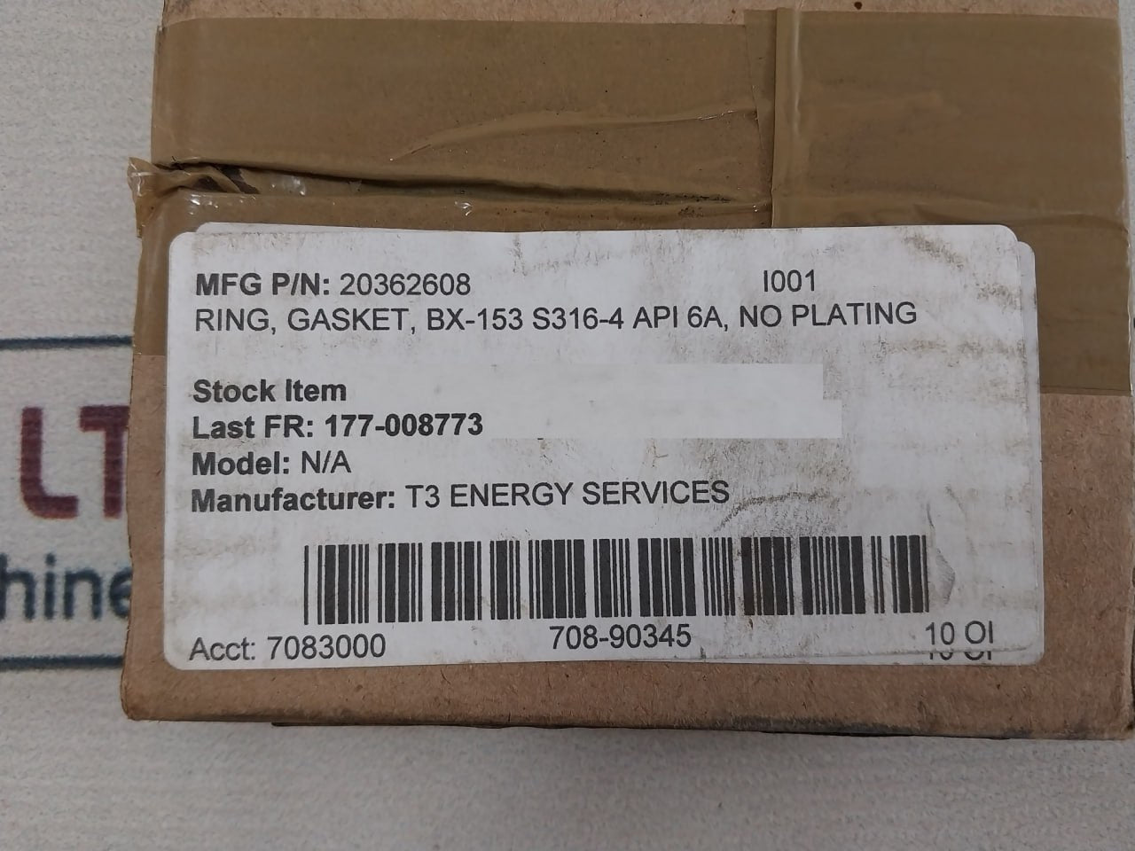 Wolar BX-153 Plated Ring Gasket 6A-0333 S316-4 S316 20362608