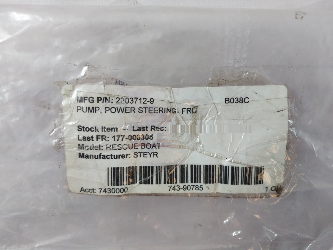 ZF LENKSYSTEME 91 130 Power Steering-FRC Pump 2203712-9 B038C