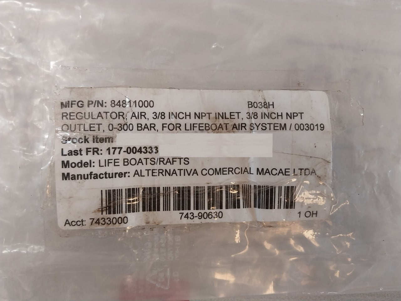 Condor Alternativa Comercial BR801 Oxygen Pressure Regulator 84811000 230 Bar