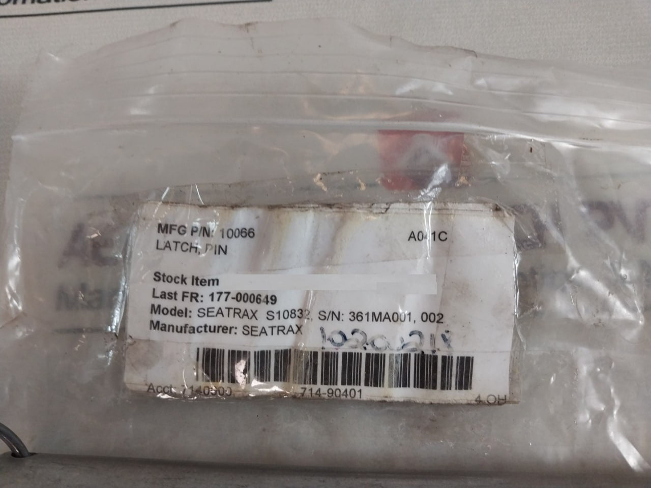 Seatrax S10832 Latch Pin