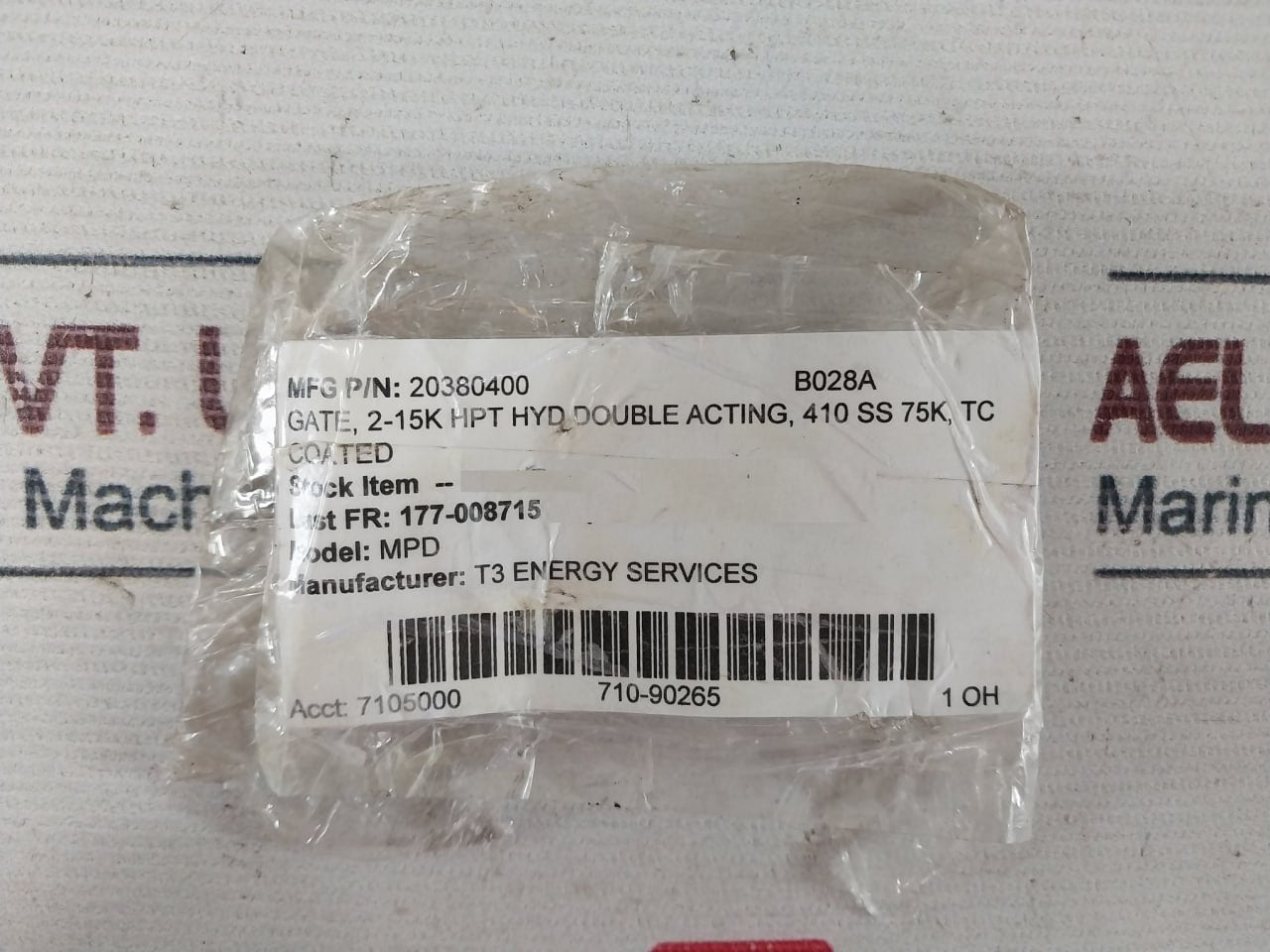 T3 Energy Mpd 20380400 2-15k Hpt Hyd Double Acting Gate Valve