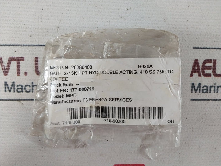T3 Energy Mpd 20380400 2-15k Hpt Hyd Double Acting Gate Valve