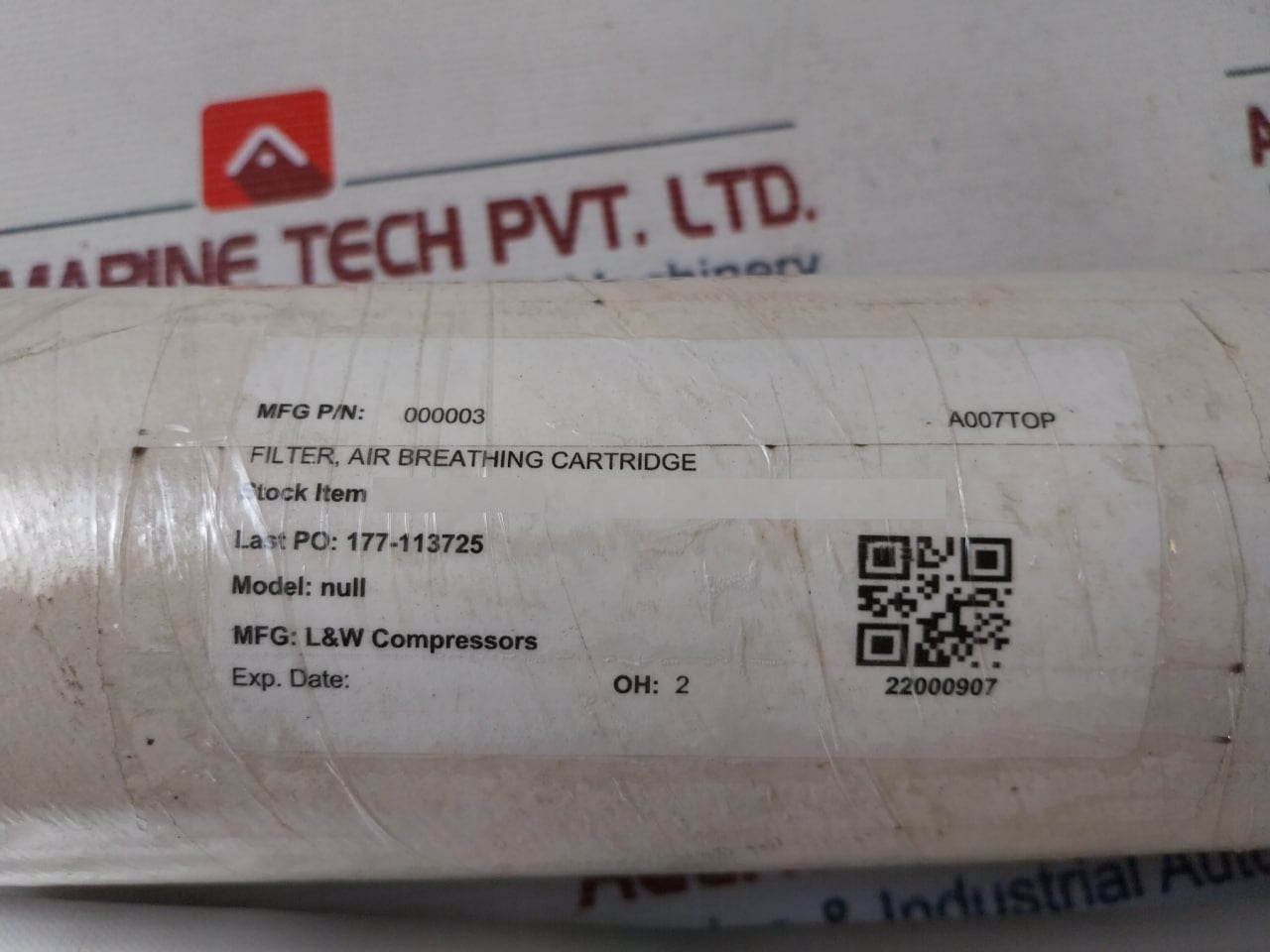 L&W Compressors 000003 Air Breathing Filter Cartridge 22000907 2,3 Liter