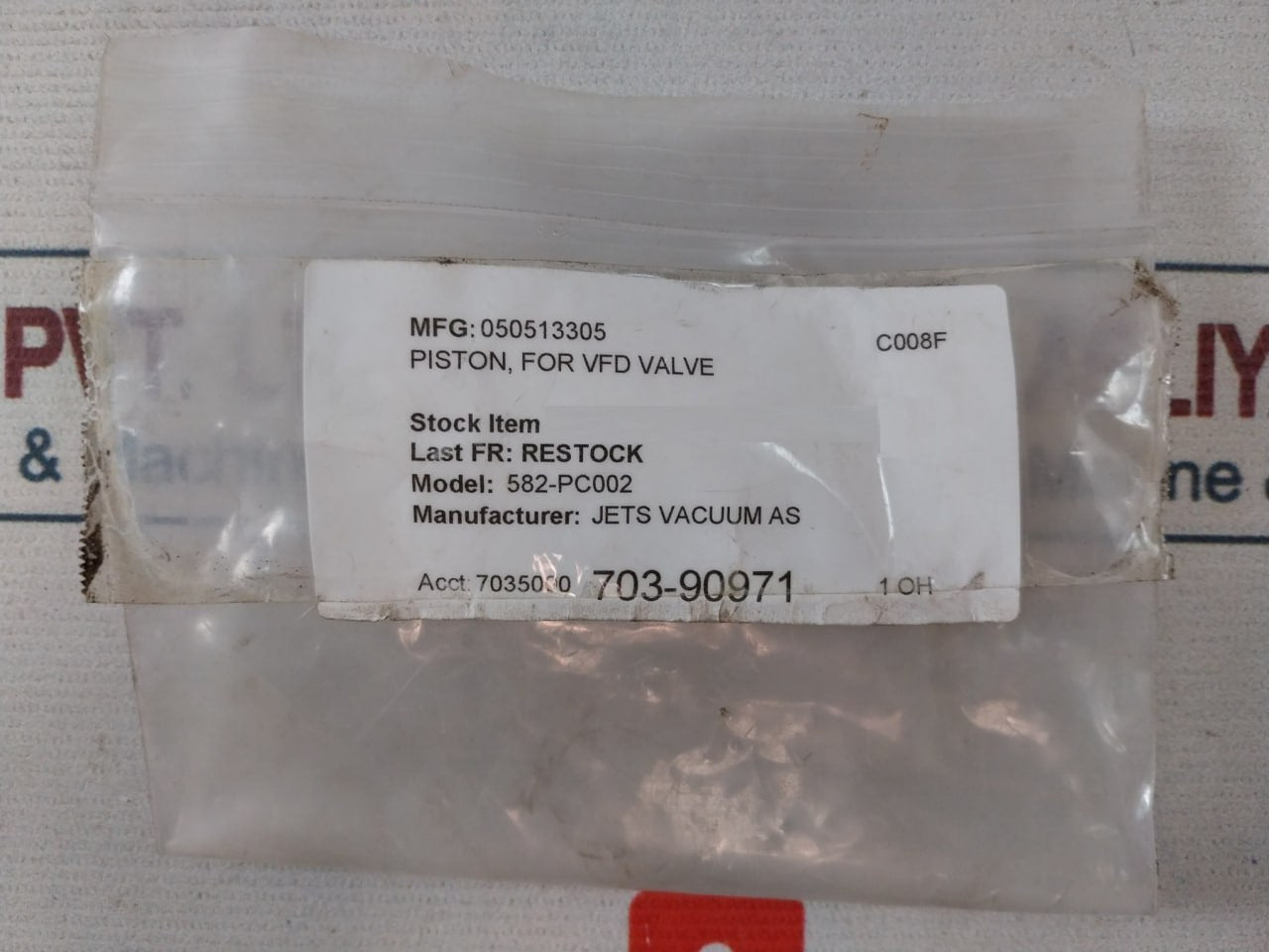 Jets Vacuum 050513305 Piston For Vfd Valve 582-pc002 7035000 703-90971 1 Oh