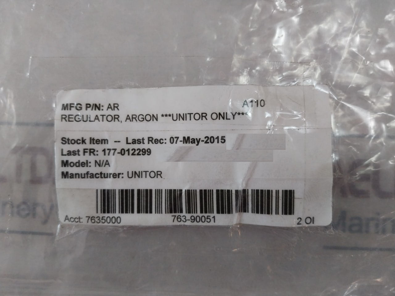 Unitor 510 Ar/co2 Pressure Regulator 0-400 Bar/0 – 5800 Lbf/in2 Class 0