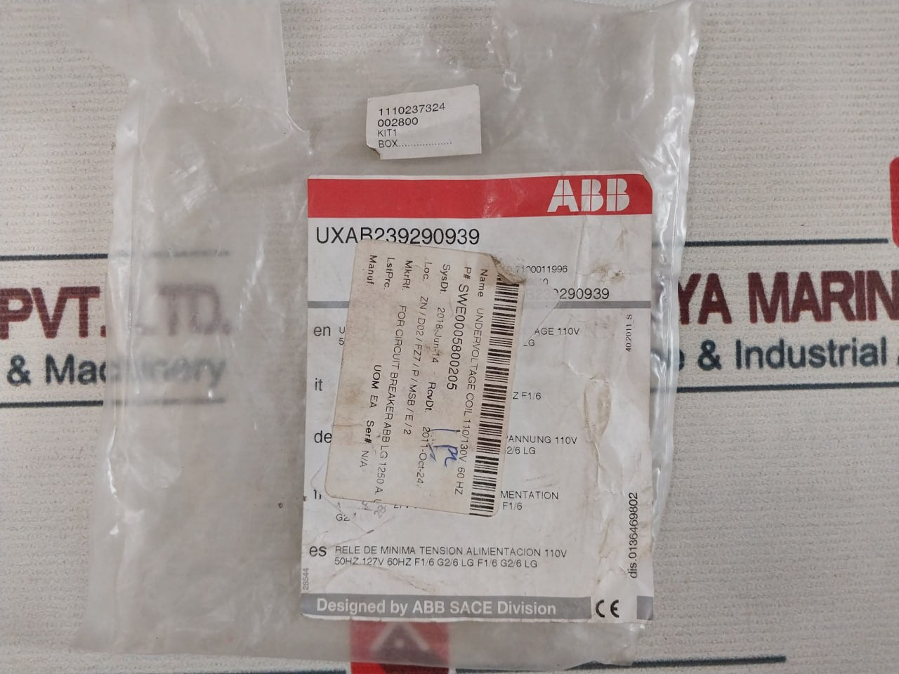 Abb Uxab239290939 Undervoltage Release Supply Kit 110/115v 50hz / 125/127v 60hz