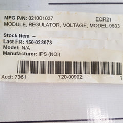Integrated Power Systems 9136301101 Voltage Regulator Module 9603, I016-009603