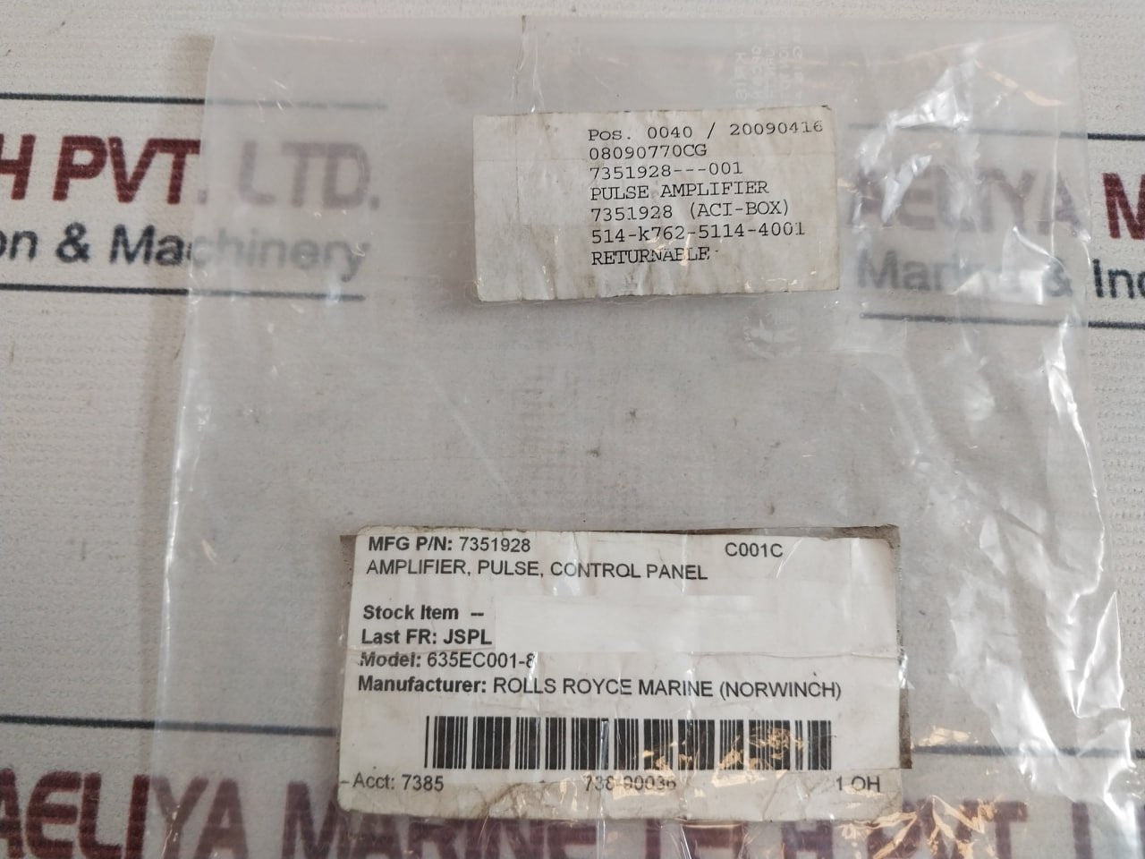 Rolls-royce Spa-1 Pulse Amplifier Control Panel 7351928
