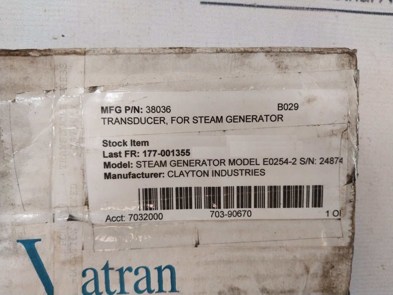 Viatran 343arg Pressure Transducer 38036 0...300 Psig, 4...20 Ma