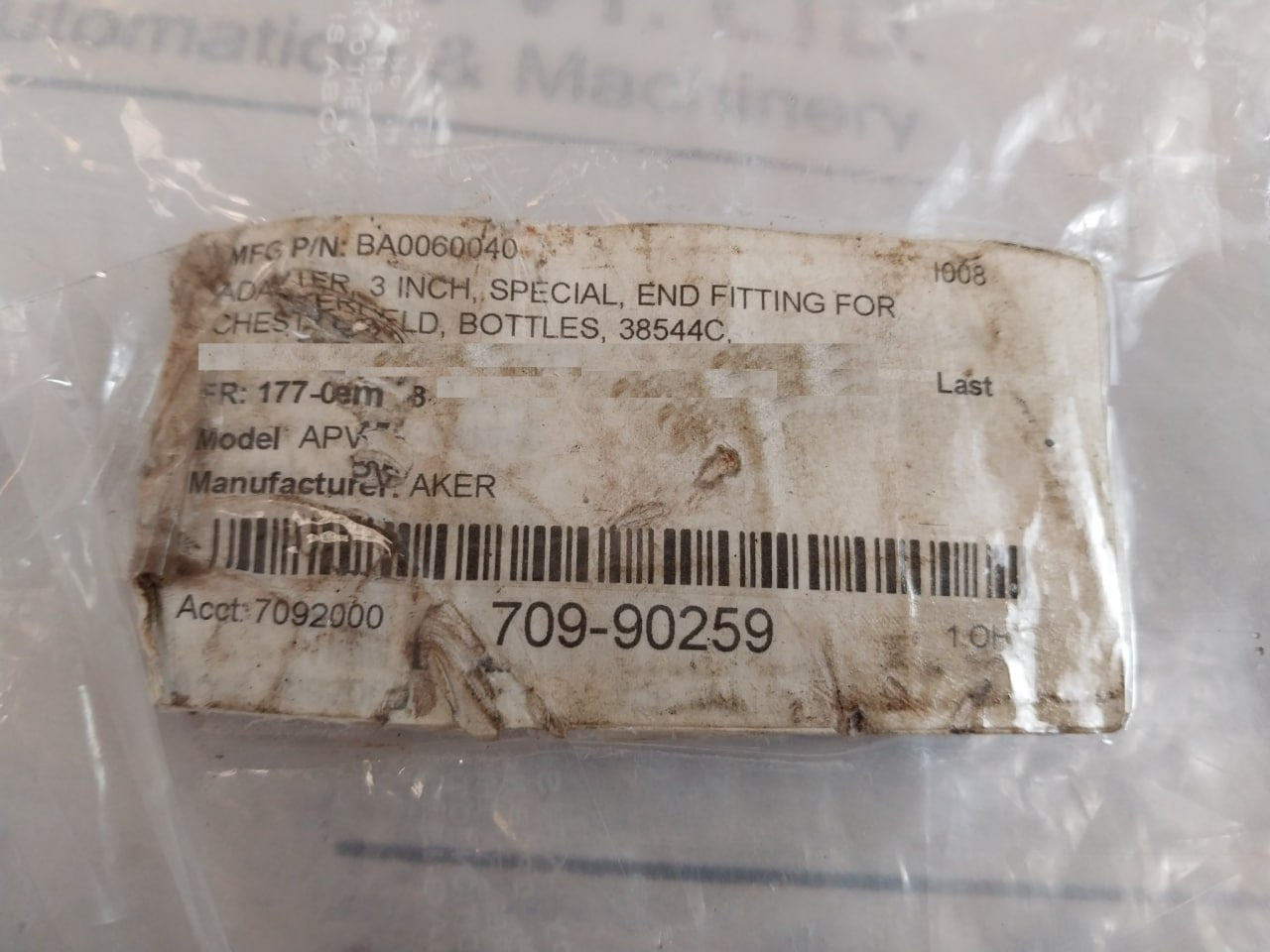 Bg 38544c End Fitting For Chesterfield Bottles 207 Bar