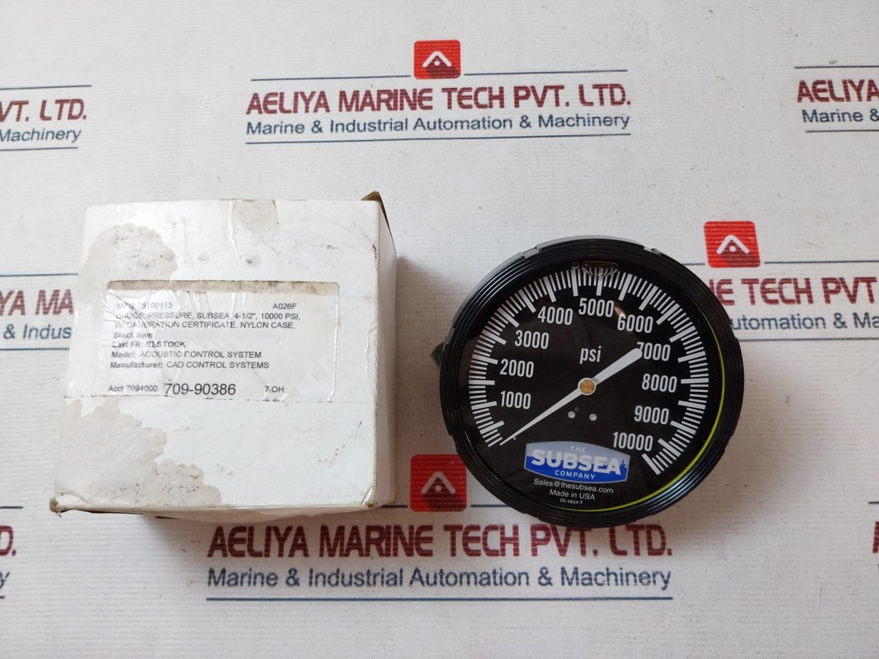 Subsea 05-4834-t Pressure Gauge Panel Mount 0-10,000 Psi