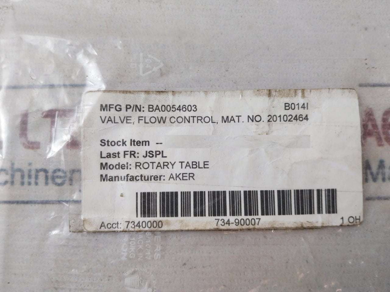 Parker 9PC M600S-20JW Flow Control Valve BA0054603