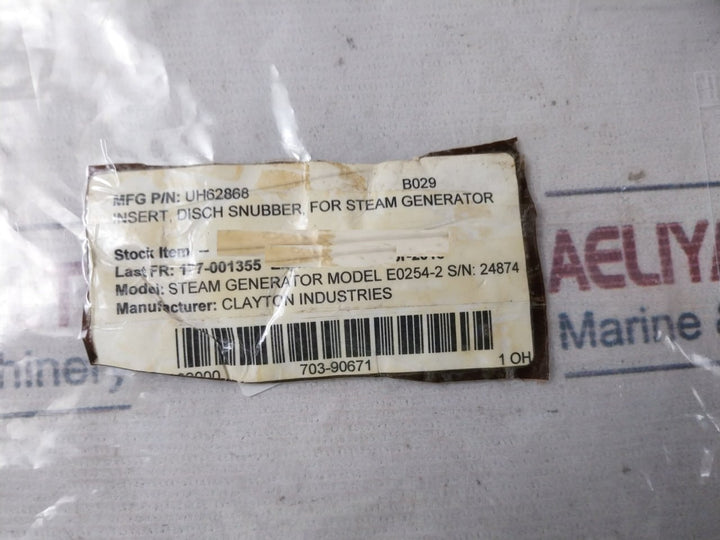 Clayton Industries Uh62868 Discharge Snubber Insert For Steam Generator E0254-2