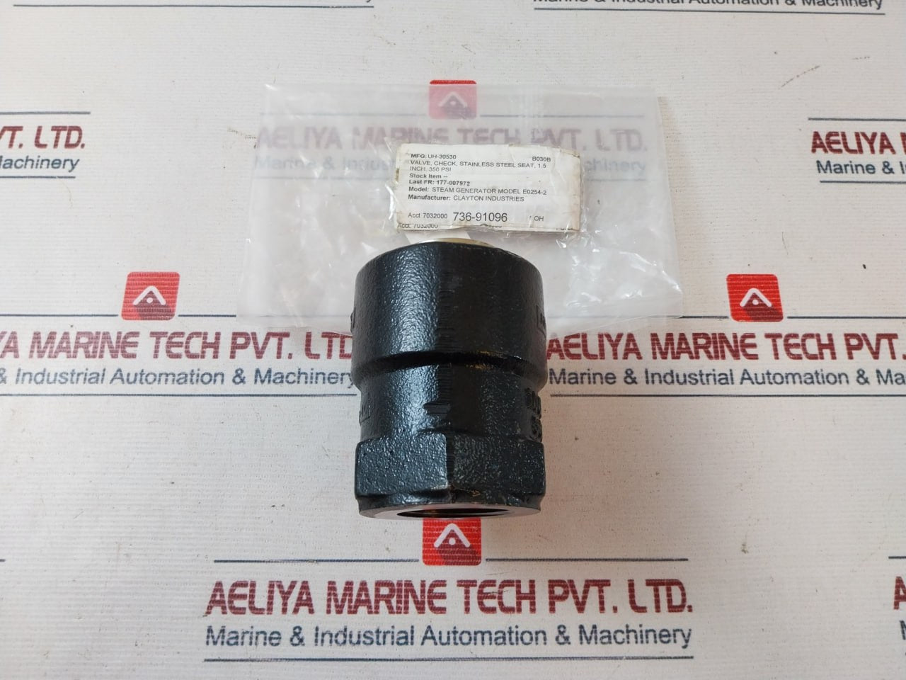 Clayton 1000 Wog Check Valve 1.5 Inch Stainless Steel Seat 350 Psi