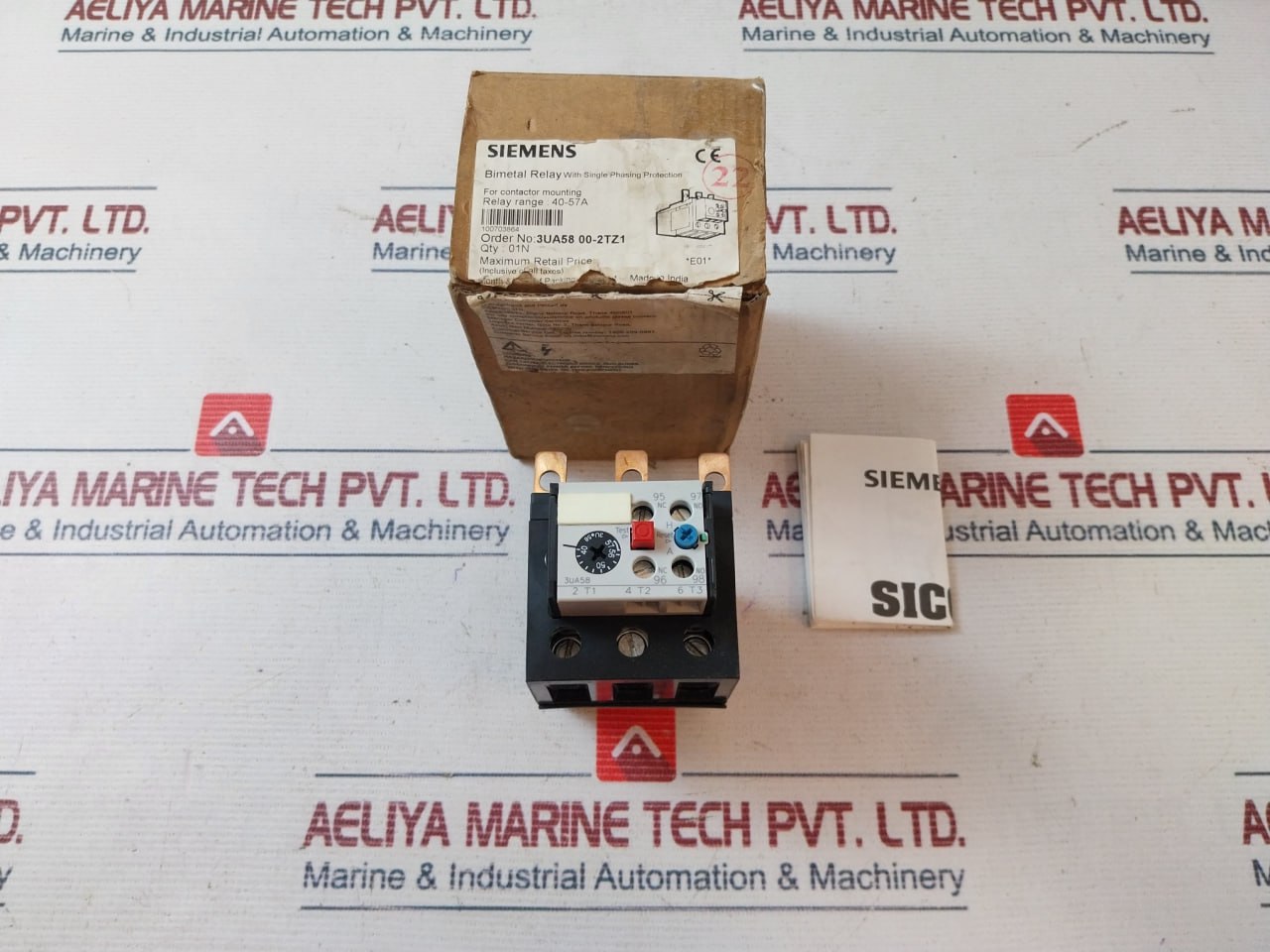 Siemens 3UA58 00-2TZ1 Single Phase Overload Relay IP00