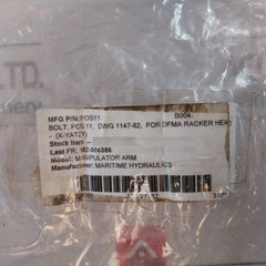 Maritime Hydraulics Manipulator Arm Dwg 1147-82 Pos11 Bolt For Dfma Racker Head