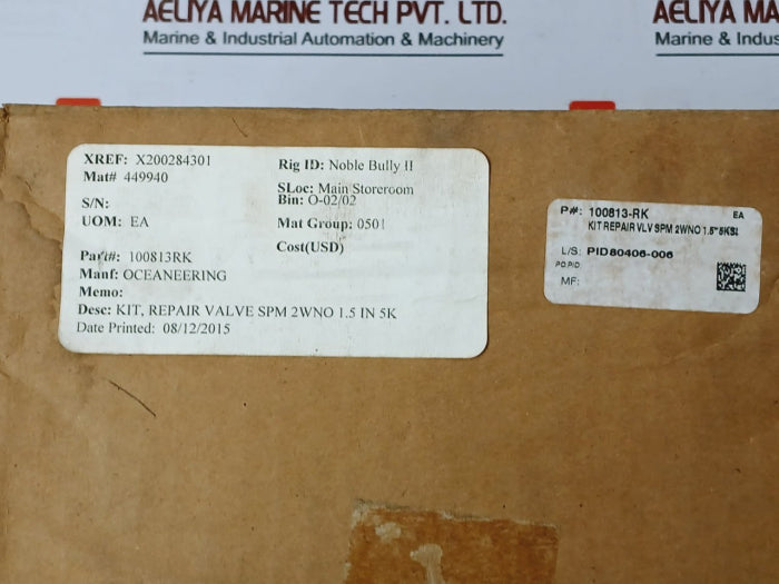 Oceaneering 100813-rk Valve Repair Kit Spm 2 Wno 1.5 In 5ksi X200284301