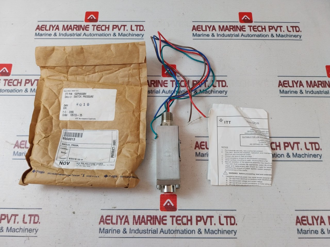 Itt 132p49c6bh Adjustable Pressure Switch 20 To 80 Psig Ip66