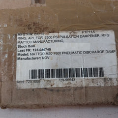 Wolar Mattco M20-7500 Pneumatic Discharge Damp Gasket Ring Bx-155