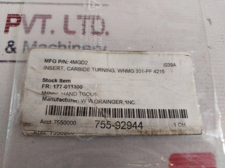 Sandvik Wnmg 06 04 04-pf Carbide Turning Insert 4g10731516