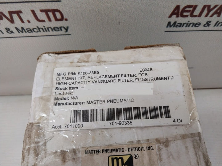 Master Pneumatic K106-33E5 Filter Element Kit For High-capacity Vanguard