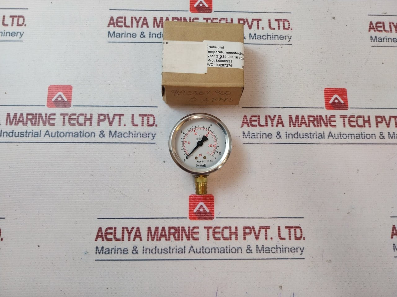 Wika 213.53.063 Pressure Gauge 16 Kg/Cm2/Psi 1/4 Npt