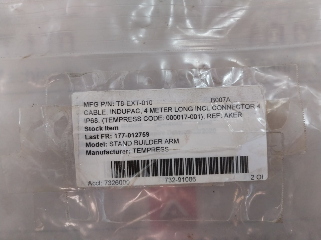 Rkt 4-3-224/10 M Sensor Connector Cable 4 Meter Long Incl T8-ext-010