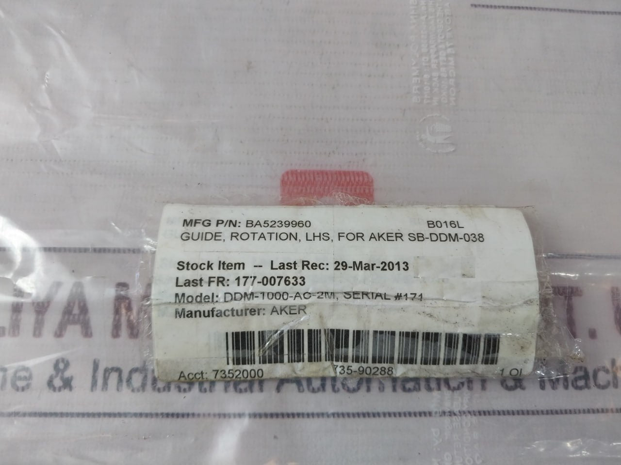 Aker BA5239960 Guide Rotation DDM-1000-AC-2M