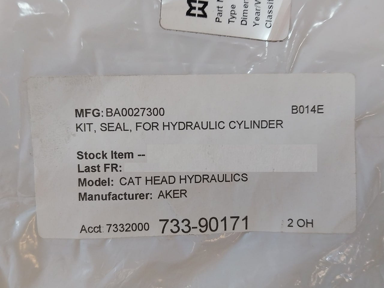Kastas 90-105-12 Seal Kit For Hydraulic Cylinder 20 Ba0027300 4500798415
