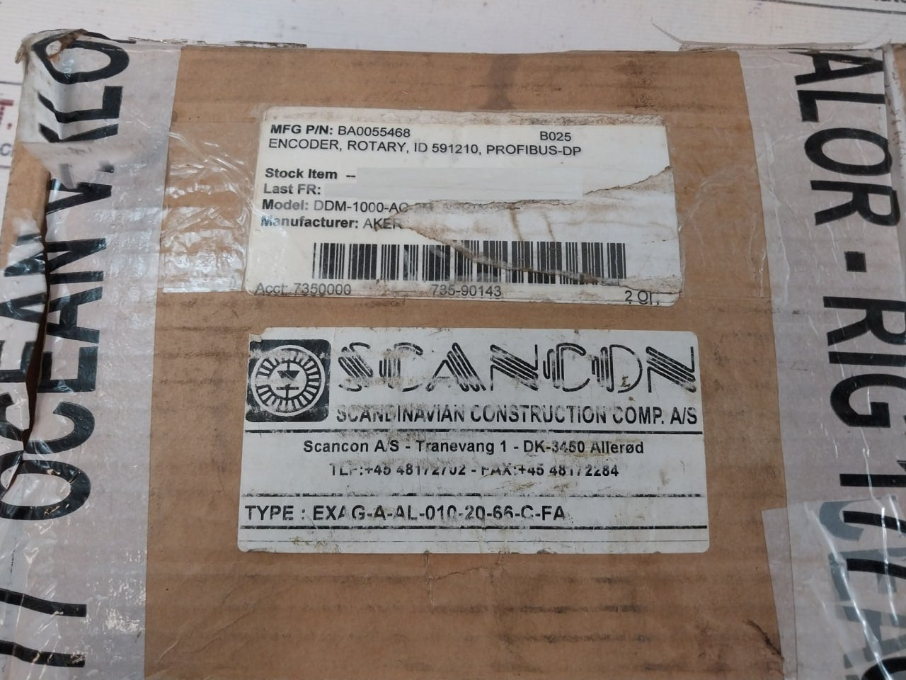 Scancon Exag-dpb1B-1213-a-al-10-20-66-c-fa Encoder Exag-a-al-010-20-66-c-fa