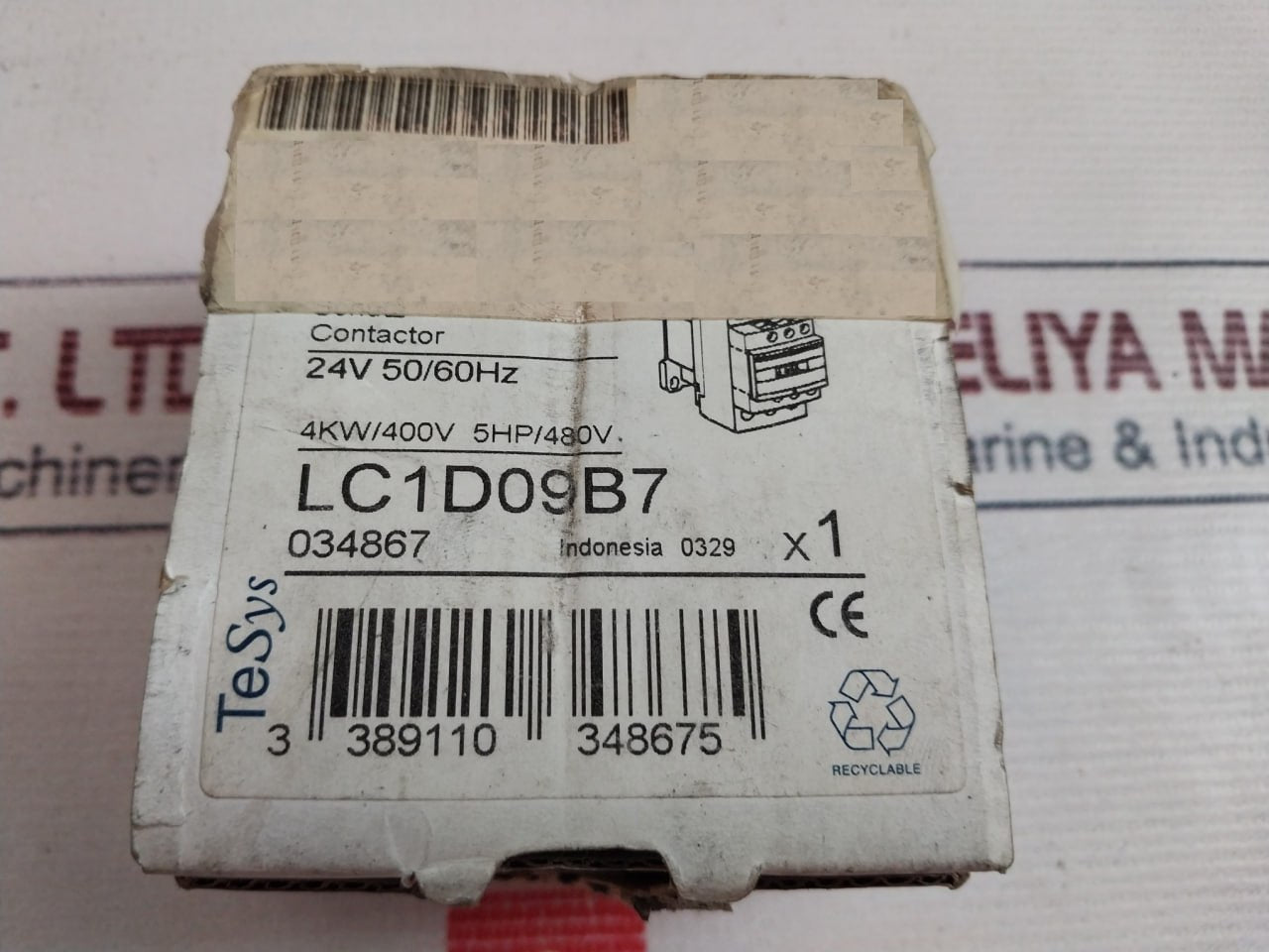 Schneider Electric Telemecanique Lc1D09B7 Contactor 690V 6Kv