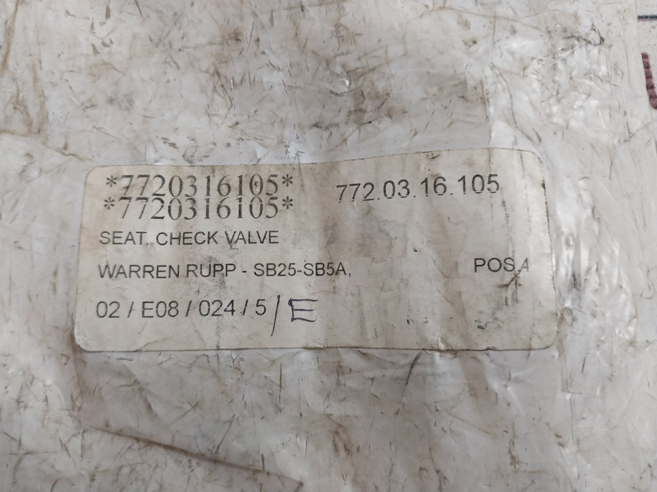 Sandpiper 722.026.580 Check Valve Seat