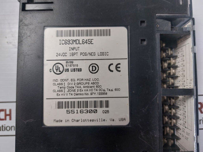 Ge Fanuc Ic693Mdl645E Input Module 24Vdc 16 Point